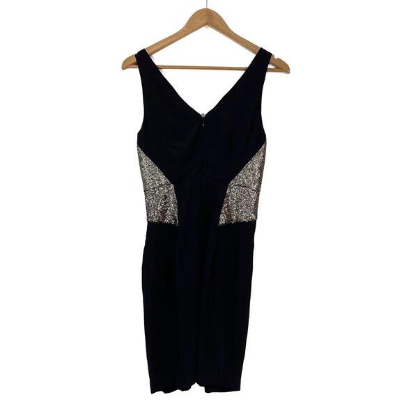 Greylin Women’s Size Small Black Sequin Side Detail Lightweight 100% Silk Dress - Picture 7 of 10